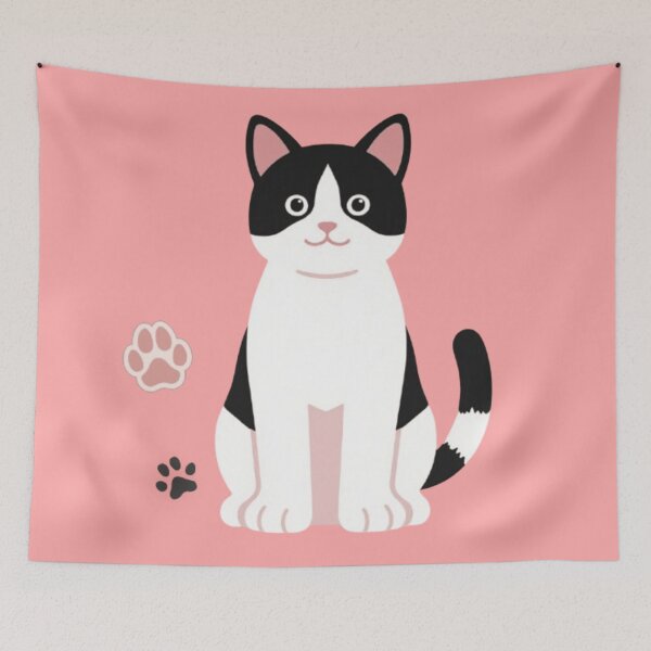 Item preview, Cute Tuxedo Cat | Black and White Kitten Art designed and sold by Rawafi Art Studio.