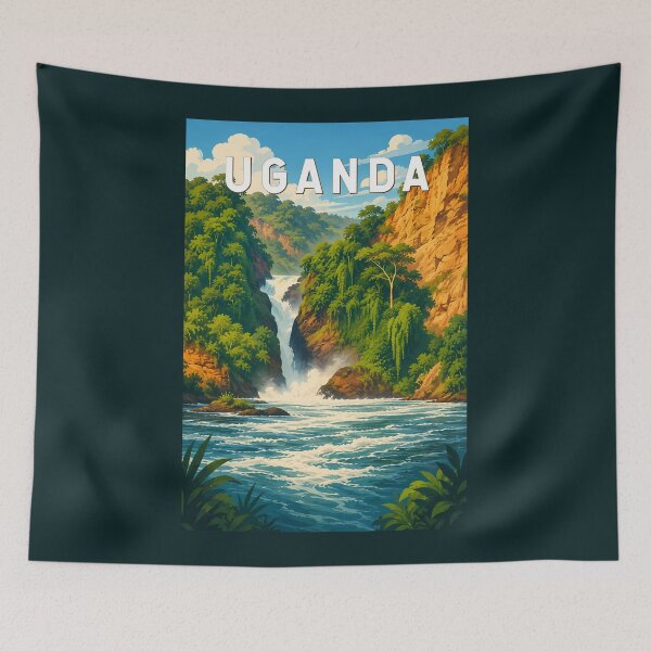 Item preview, Uganda Illustration Travel Art Vintage designed and sold by KrisSidDesigns.
