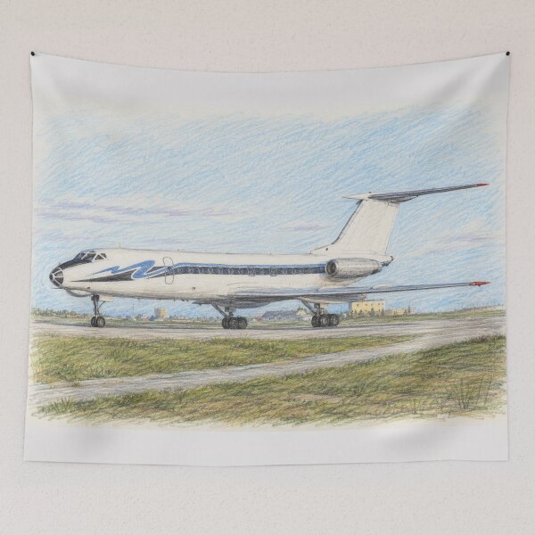 Item preview, Soviet Airliner – Vintage Colored Pencil Aviation Art designed and sold by EMairplanes.