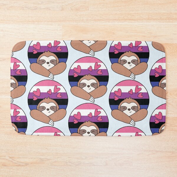 Item preview, LGBTQ Sloth - Kawaii Genderfluid Sloth With Hearts designed and sold by Cannaxes Studio.