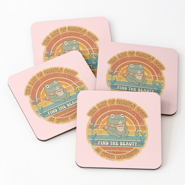Item preview, Retro Frog Drinking Tea Vintage Sunset Design for Groovy Tea Lovers designed and sold by Im-Ara.