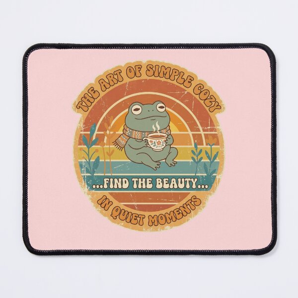 Item preview, Retro Frog Drinking Tea Vintage Sunset Design for Groovy Tea Lovers designed and sold by Im-Ara.