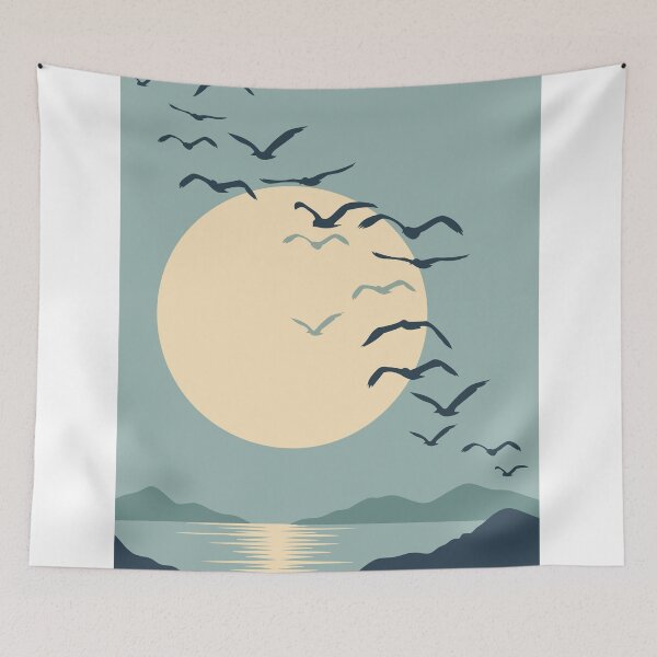 Item preview, Seagull Art, Coastal Sunset Art designed and sold by Studio pod Burom.