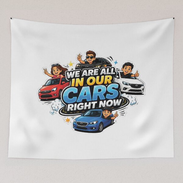 Item preview, We Are All In Our Cars Right Now Funny Car Sticker | Cartoon Driving Meme Design | Car Lovers Graphic designed and sold by Graphic Therapist.