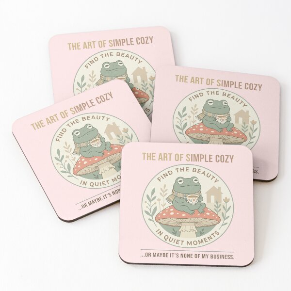 Item preview, Minimalist Frog Drinking Tea Inspirational Design for Calm Mindfulness Lifestyle designed and sold by Im-Ara.