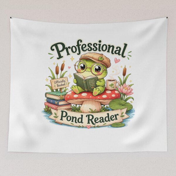Item preview, Professional Pond Reader – Cute Frog Book Lover Design designed and sold by MotylekAnia.