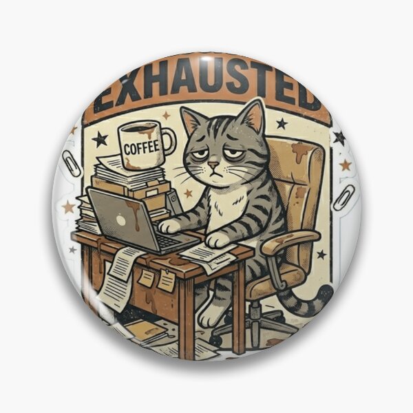 Item preview, Professionally Exhausted Cat – Funny Employee Burnout Meme designed and sold by Dada-arts.