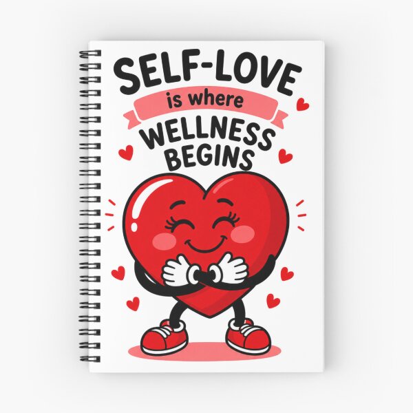 Item preview, Cute Self-Love Is Where Wellness Begins Heart Illustration designed and sold by OLYTHÉA.shop.