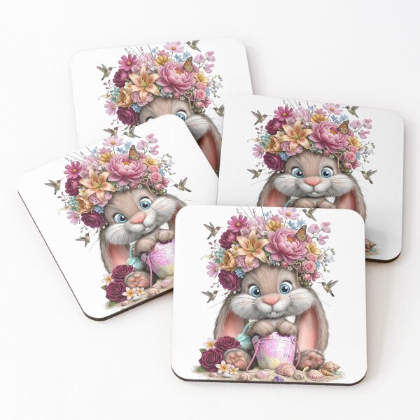 Item preview, Cottagecore Floral Bunny Cute Rabbit designed and sold by Sovereign Supply Co..