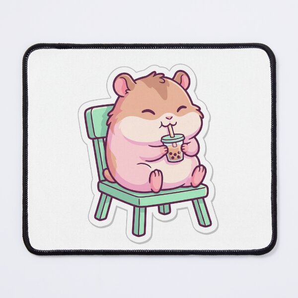 Item preview, Cute Kawaii Hamster Drinking Bubble Tea Sticker designed and sold by digiartmagic.
