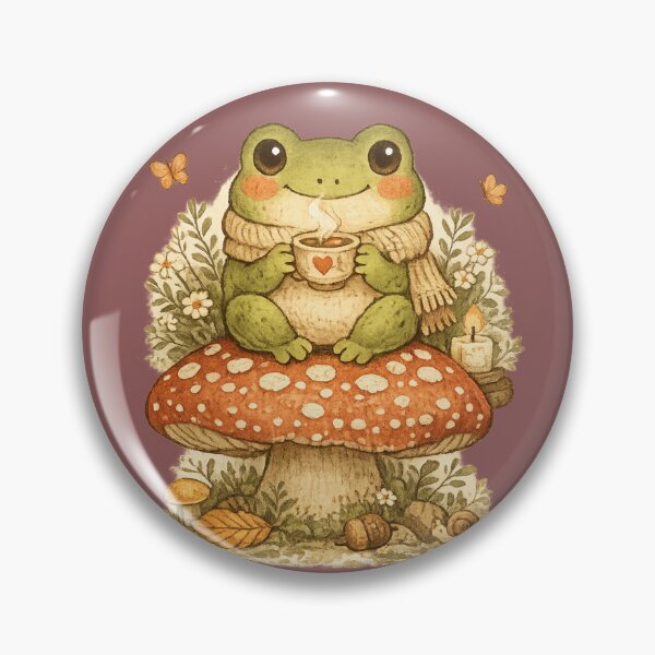Item preview, Cute Frog Drinking Tea Cottagecore Design for Introverts Cozy Relaxing Gift designed and sold by Im-Ara.