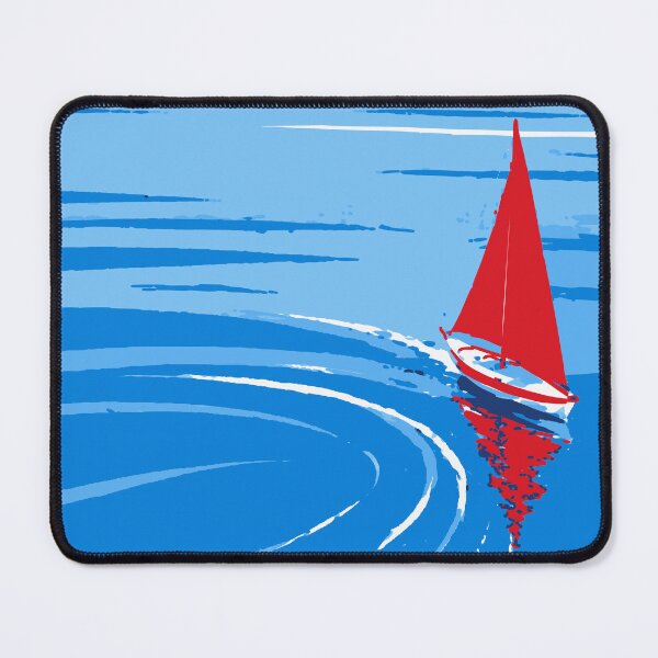 Item preview, Minimalist Red Sailbot Print designed and sold by Studio pod Burom.
