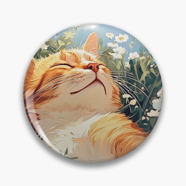 Item preview, Peaceful Sleeping Orange Cat in Daisy Field  designed and sold by aune-co.