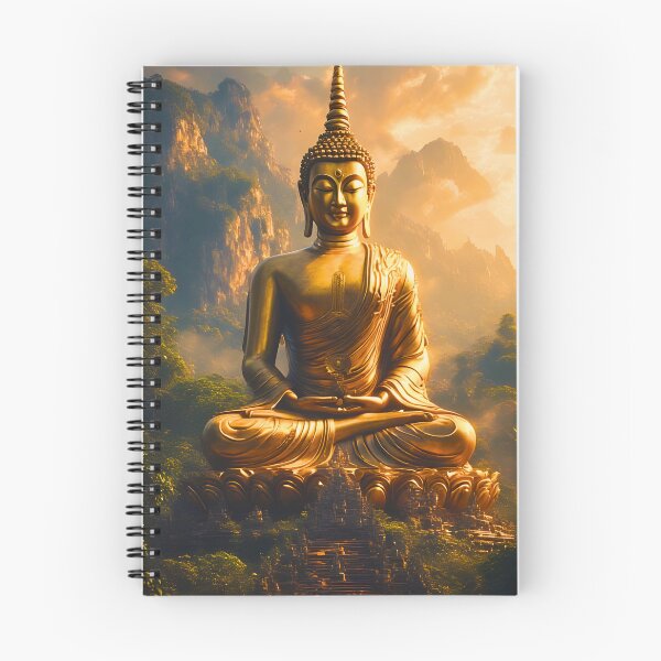 Item preview, Gilded Seated Buddha Under a Sunset Sky designed and sold by ZenGrooves.