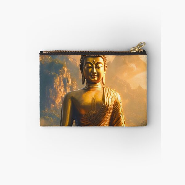 Item preview, Gilded Seated Buddha Under a Sunset Sky designed and sold by ZenGrooves.