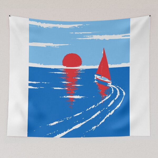 Item preview, Minimalist Ocean Scene Art  designed and sold by Studio pod Burom.