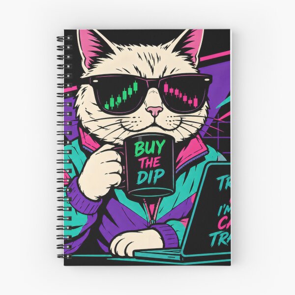 Item preview, Buy The Dip Cat Trader – Funny Stock Market Trading Cat Retro Vaporwave Investor Design designed and sold by PatysArt.
