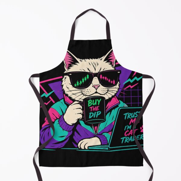 Item preview, Buy The Dip Cat Trader – Funny Stock Market Trading Cat Retro Vaporwave Investor Design designed and sold by PatysArt.