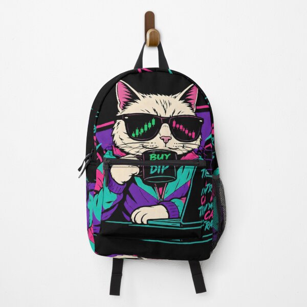 Item preview, Buy The Dip Cat Trader – Funny Stock Market Trading Cat Retro Vaporwave Investor Design designed and sold by PatysArt.