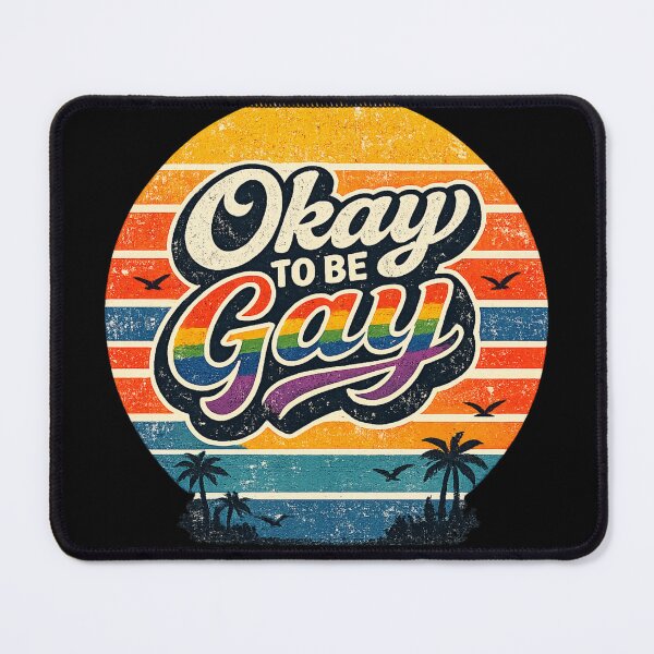 Item preview, Okay To Be Gay Retro LGBTQ Pride Quote Funny Rainbow Vintage Gift For Pride Month Celebration designed and sold by Im-Ara.