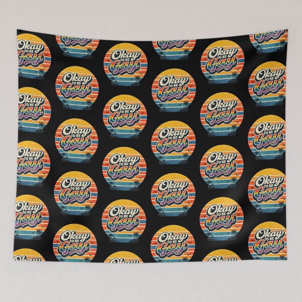 Item preview, Okay To Be Gay Retro LGBTQ Pride Quote Funny Rainbow Vintage Gift For Pride Month Celebration designed and sold by Im-Ara.