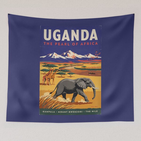 Item preview, Uganda Safari Illustration Travel Art Vintage designed and sold by KrisSidDesigns.