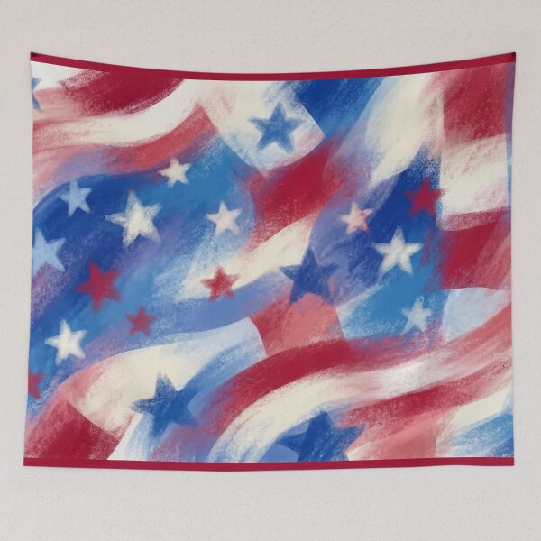 Item preview, Abstract Stars and Stripes Chalk Drawing designed and sold by LibertyForge-Co.
