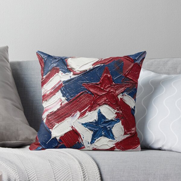 Item preview, Fluffy Stars and Stripes Painting designed and sold by LibertyForge-Co.