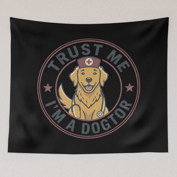 Item preview, Trust Me I’m A Dogtor Retro Veterinary Dog Lover Minimal Badge Design designed and sold by Im-Ara.