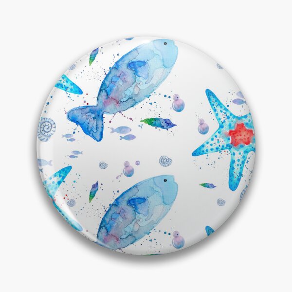 Item preview, Watercolor Coastal Starfish and Fish Under the Sea designed and sold by MoonOpuluna.