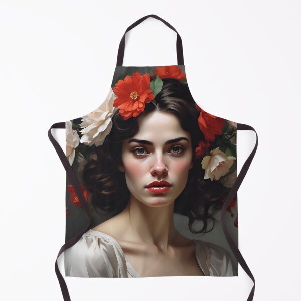 Item preview, Woman with flowers wall art print designed and sold by MK26Designs.