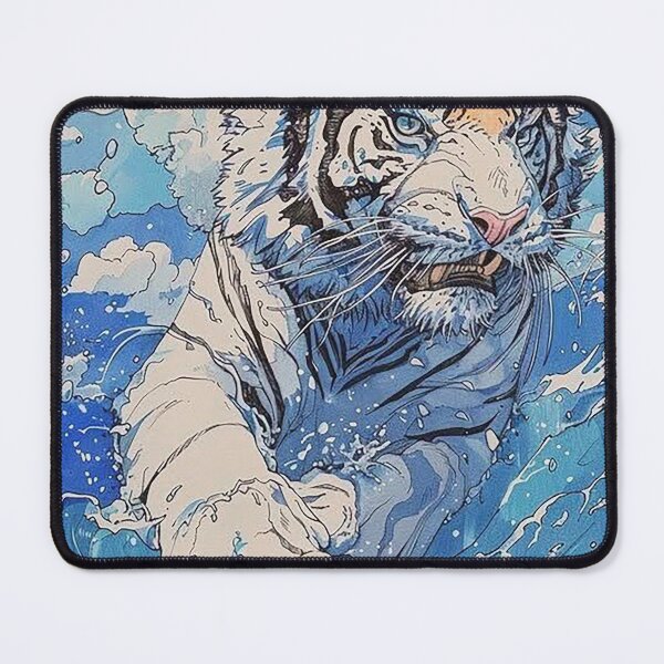 Item preview, White Tiger Ocean Wave Dynamic Art designed and sold by aune-co.