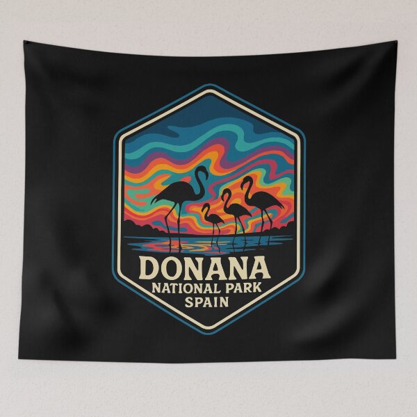 Item preview, Donana National Park Spain Retro Trippy Travel designed and sold by TomFrontierArt.