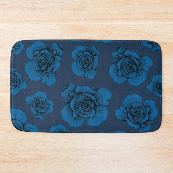 Item preview, Midnight Blue Stipple Rose Pattern designed and sold by Flower Magic .