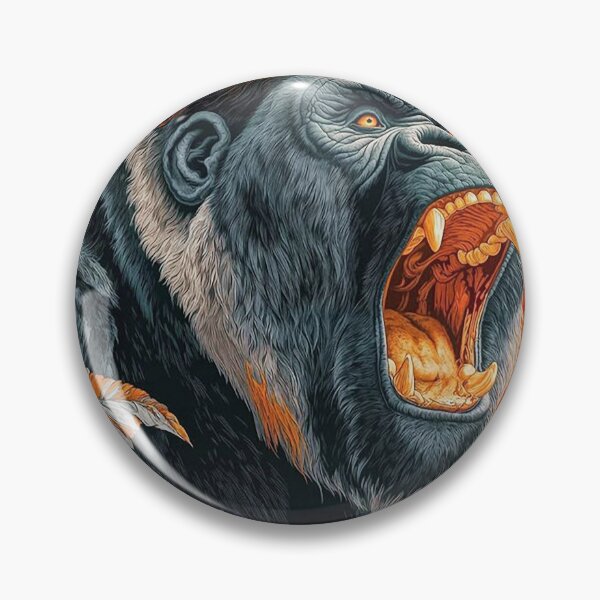 Item preview, Vibrant Roaring Gorilla Jungle Art Print designed and sold by aune-co.
