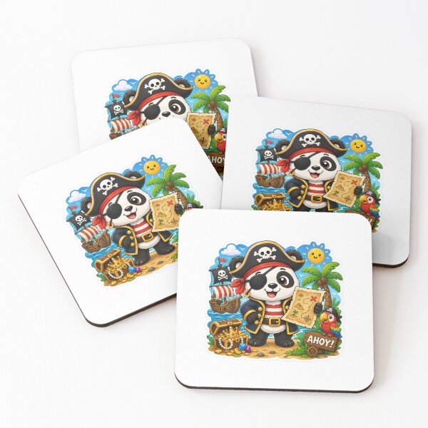 Item preview, Pirate Panda with Treasure Map Sticker Art designed and sold by Sticker_Verse_Studio.
