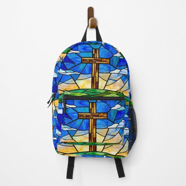 Item preview, Cross On A Hill Stained Glass designed and sold by LibertyForge-Co.