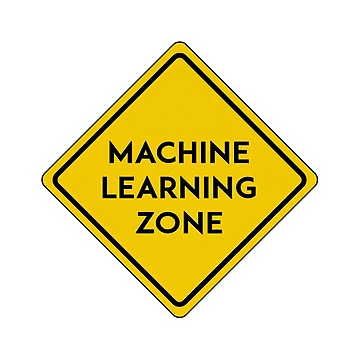 Artwork thumbnail, Machine Learning Zone Warning Sign Sticker by Focus-Point