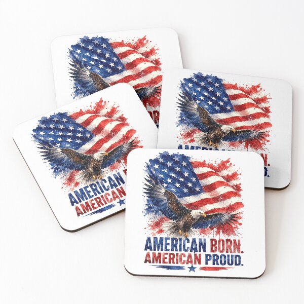 Item preview, American Born American Proud Bald Eagle Patriotic USA Flag Design designed and sold by Squiggle Happy.