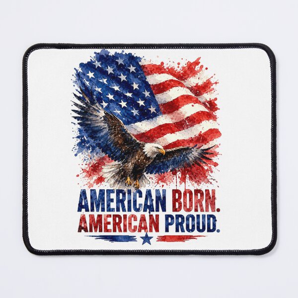 Item preview, American Born American Proud Bald Eagle Patriotic USA Flag Design designed and sold by Squiggle Happy.