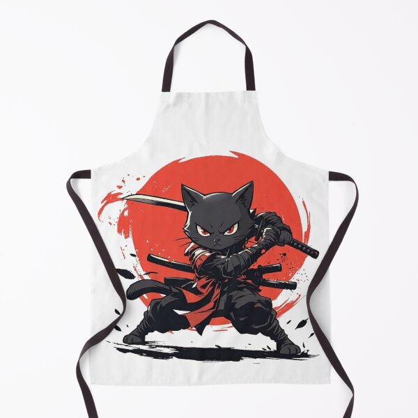 Item preview, Trending Black Samurai Cat Under Red Moon | Cute Ninja Warrior designed and sold by RealCuties.