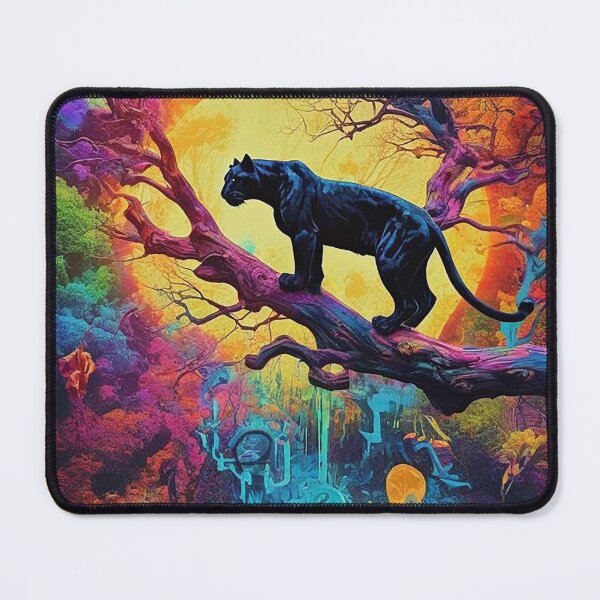 Item preview, Black Panther Fantasy Jungle Dreamscape Art designed and sold by aune-co.