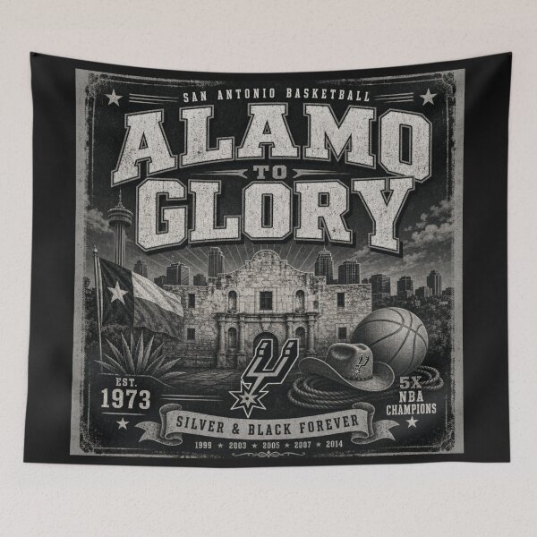Item preview, Alamo to Glory  | San Antonio Basketball Vintage Poster designed and sold by BrickByDream.