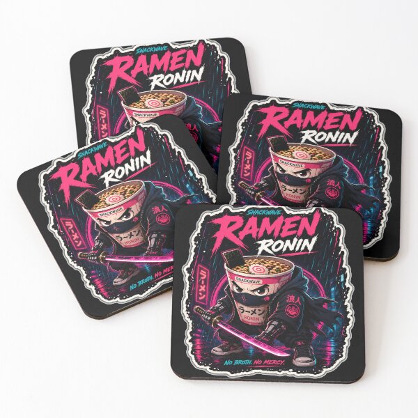 Item preview, Ramen Ronin Cyberpunk Noodle Samurai Mascot Sticker designed and sold by Snackwave Ninety.