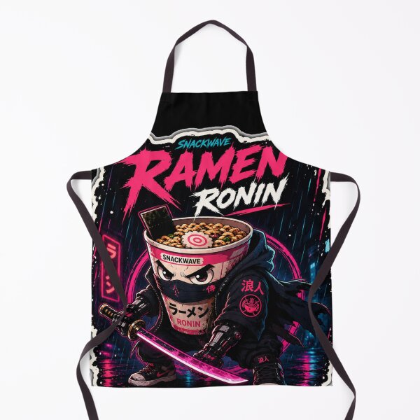 Item preview, Ramen Ronin Cyberpunk Noodle Samurai Mascot Sticker designed and sold by Snackwave Ninety.