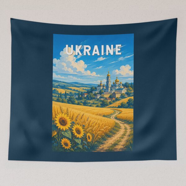 Item preview, Ukraine Illustration Travel Art Vintage designed and sold by KrisSidDesigns.
