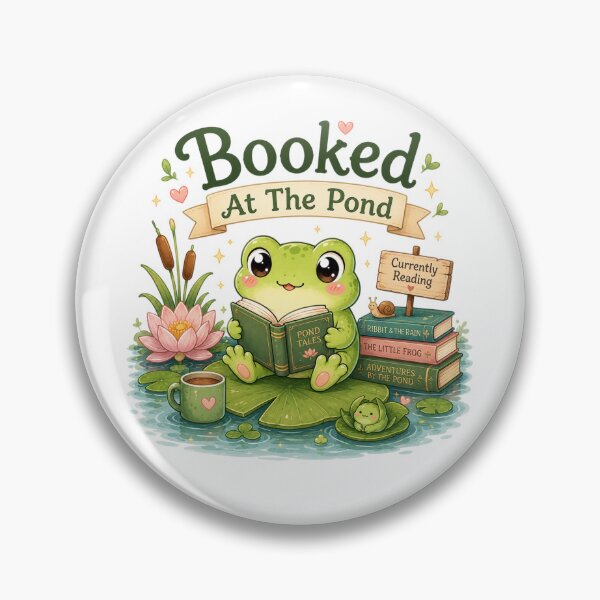 Item preview, Booked At The Pond – Cute Frog Book Lover Design designed and sold by MotylekAnia.
