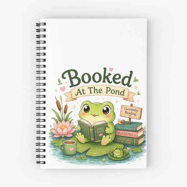Item preview, Booked At The Pond – Cute Frog Book Lover Design designed and sold by MotylekAnia.