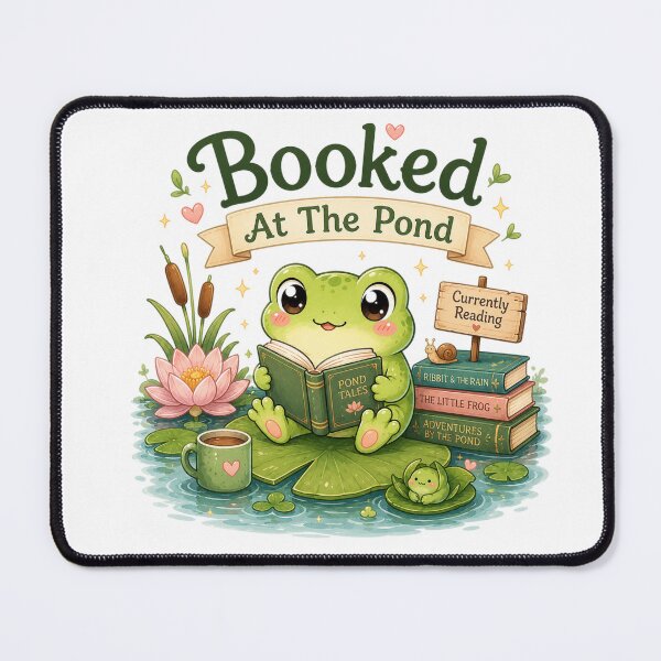 Item preview, Booked At The Pond – Cute Frog Book Lover Design designed and sold by MotylekAnia.