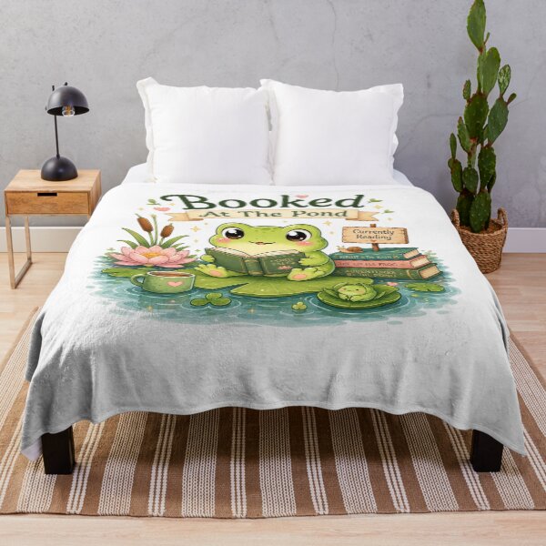 Item preview, Booked At The Pond – Cute Frog Book Lover Design designed and sold by MotylekAnia.